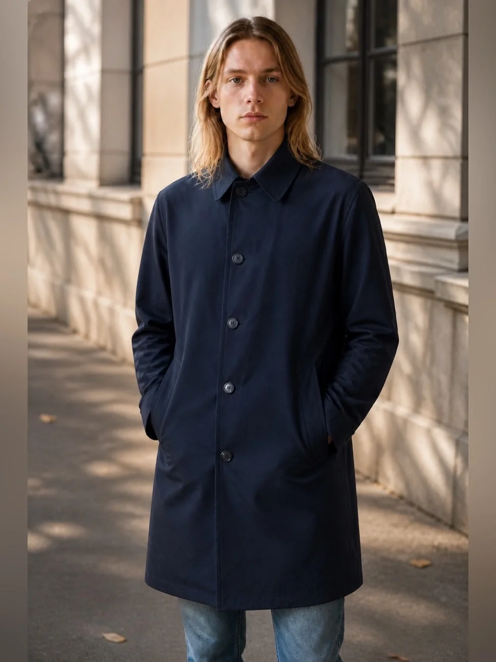 Vintage NWT London Fog Glencoe Maincoat Trench Navy 44 Long Red Liner 80s